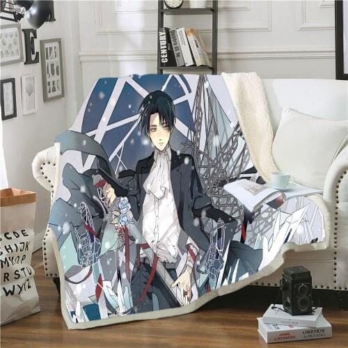 Attack On Tian Anime Kids 3D Print Throw Blanket Cartoon Japan Fleece Blanket For Beds Home Textiles Luxury Adult Kids Gift Warm