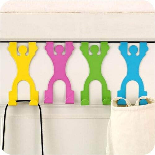Double Hook/Set Door Back Hook Cartoon Kitchen Hooks Up Hanging Holder Rack Gadget Hanger Kitchen Accessories Humanoid Door Hook