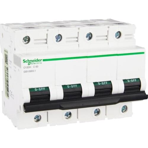 Export C120H Miniature Circuit Breaker Air Switch Original 4P C Curve 63A 400V 50 / 60hz 10ka A9N19803 Mini