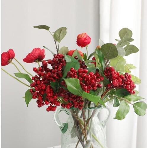 New Artificial Berries Foam Little Red Pomegranate Fruit DIY Wreath Material for Christmas Home Party Decoration