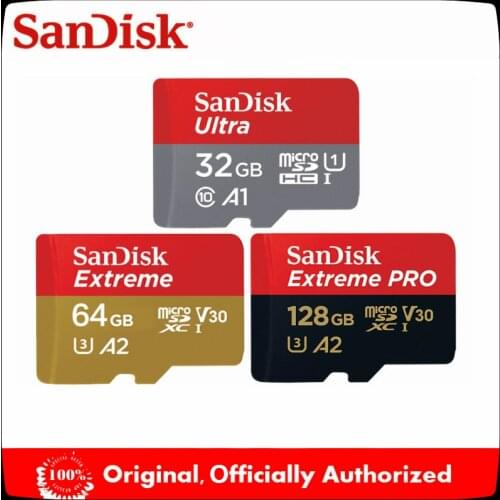 SanDisk Micro SD 128GB A1 Memory Card 16gb 32gb 64GB 256GB EXTREME PRO U3 A2 4K cartao de memoria TF flash microsd Cards