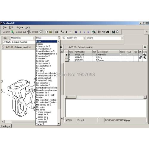 McCormick Newton 7.3 spare parts catalog, parts manual, parts book
