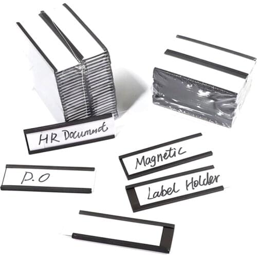 30Pcs Magnetic Label Holders,Sign and Ticket Holder,Holders for Metal Shelf Label Organization, Whiteboard