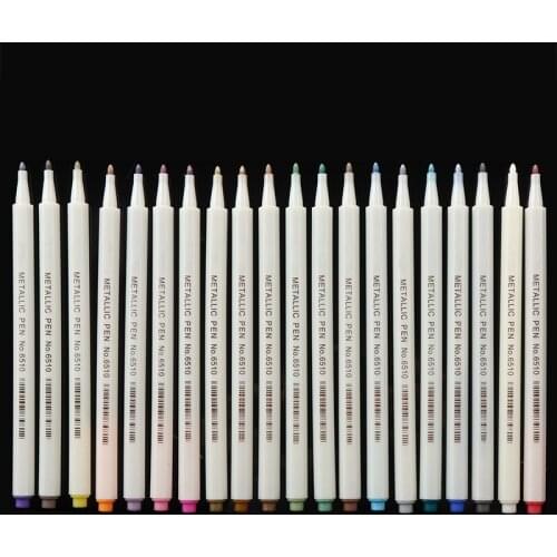 20 Colors Metallic Marker Pens Acrylic Drawing Graffiti Painting Drawing Pen for Card Making Scrapbooking Crafts Art Supplies