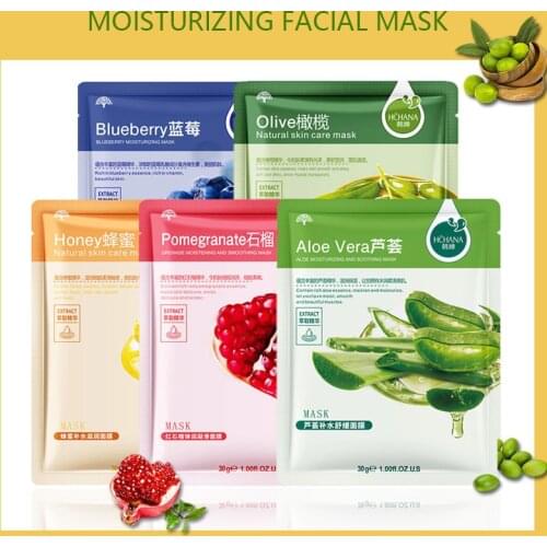 1Pcs Blueberry Mask Aloe Moisturizing Leaf Natural Fruit Plant Facial Mask Combination Plant Care Moisturizing Face Skin Care