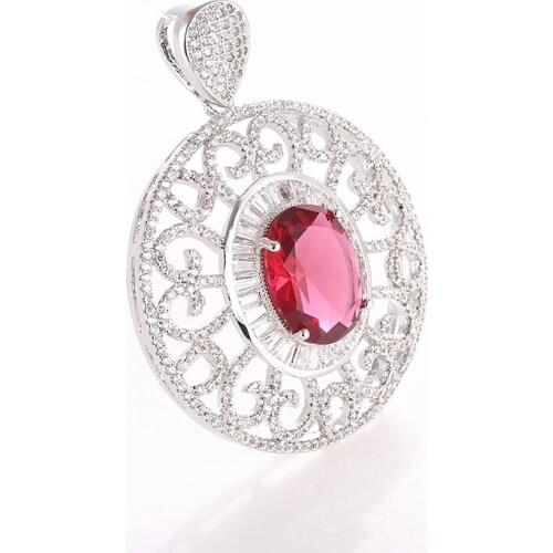 Newest Summer Fashion Luxury Design Micro Pave CZ Round Hollow-Pattern Flower Crystal Pendants For Women Jewelry Making
