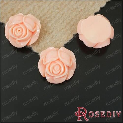 Wholesale 26mm Light Orange Flower Resin Flat Bottom Beads Diy Jewelry Findings Accessories 10 pieces(JM4995)