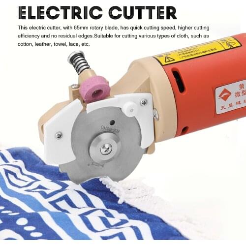 Handheld Portable 65mm Rotary Blade Electric Cloth Cutter Fabric Round Cutting Machine
