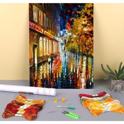 After The Holidays Printed 11CT Cross Stitch Embroidery Set DMC Threads Handmade Handicraft Painting Hobby Counted Gift