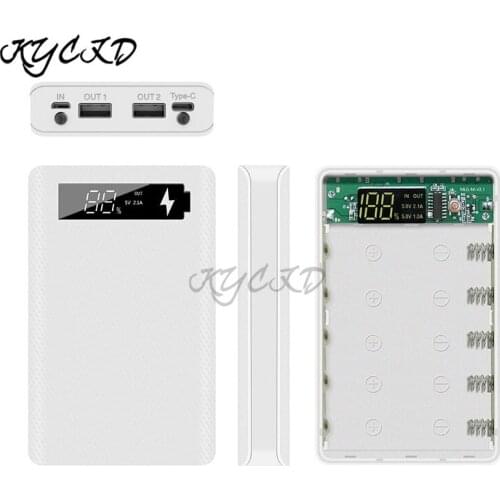 QC3.0 18W 5*18650 Power Bank Case Mobile Phone Fast Charger Storage DIY Shell Digital Display 18650 Battery Holder Charging Box