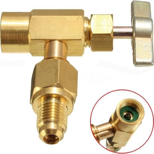 R134A to R12 Top Mount Can Taper With Shut-Off Valve 1/2 To 1/4 Flare Tube Tool accessories