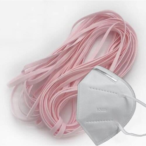 High quality 0.1kg/lot 5mm Face Masks ear strap Cord Hair band Color Elastic Band Rubber String Flat Rope adjuster Accessories