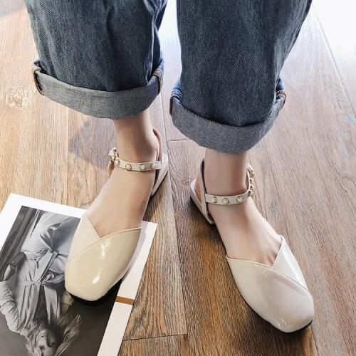 Baotou sandals female 2021 new summer square head students a word buckle match fairy style coarse single shoes