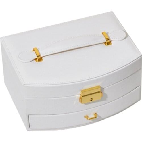 Jewelry Box High Capacity PU Leather Necklace Earrings Rings Bracelets Jewelry Box Portable Travel Casket