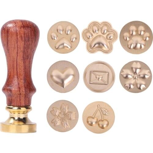 Retro Sealing Stamp Metal Head Lacquer Seal Head with Handle Wedding Greeting Card Lacquer Print Embossed Seal Invitation Decor