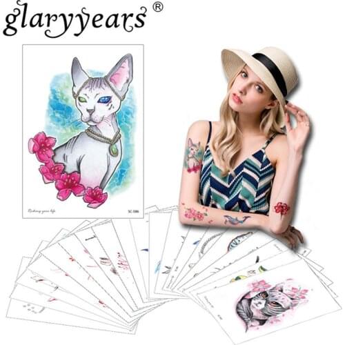 Glaryyears 1 Sheet Temporary Tattoo Sticker Fake Tatoo Animals Flash Tatto Waterproof Small Body Art Men Women SC#01