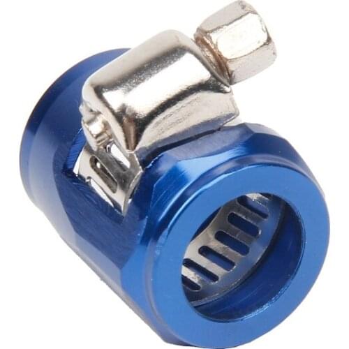 X7AE AN6 6 AN Blue Hose End Finisher Aluminium Alloy Fuel Oil Water Pipe Clip Clamp