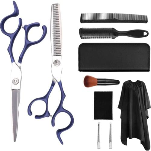6 inch Japanese Bearing Screw 9cr13 Salon Cutting Thinning Barber Set 440C Stainless Steel Scissors