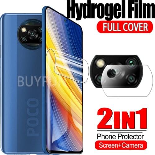 Camera Glass Safety Film For Xiaomi Poco M3 F3 X3 Pro NFC Hydrogel Film Xiomi PocoM3 PocoF3 PocoX3 X3Pro Water Gel Safety Film