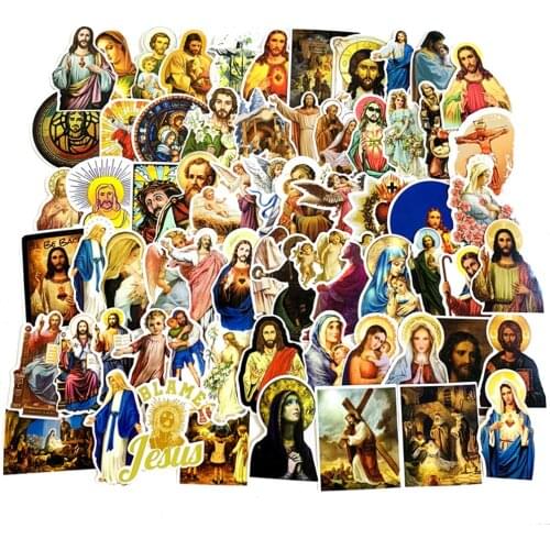 10/30/50/68pcs Jesus Christian Religion Stickers Phone Laptop Car Case Freezer Luggage Wall Waterpoof DIY Graffiti Sticker Toy