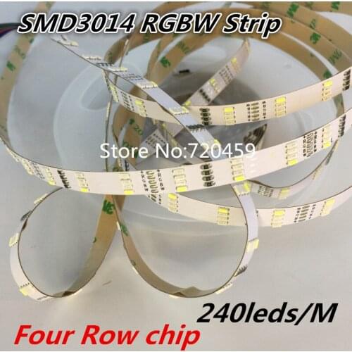 10M Bright SMD 3014 lights with Four Row chip 240leds/M 8mm width super bright led light strip Four row DC12V Not-waterproof