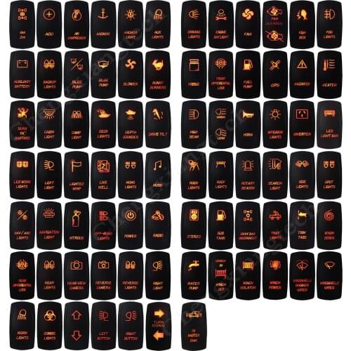 12V 24V Orange Led Car/ RV/BOAT/CARAVAN/4x4 STYLE WATERPROOF 5PIN ON OFF SPST ROCKER TOGGLE SWITCH