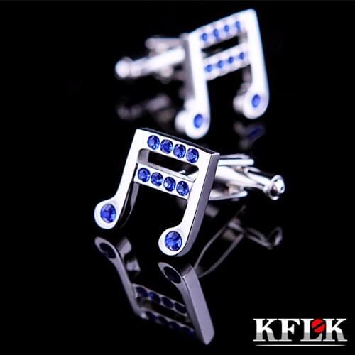 2 Color KFLK Luxury shirt cufflink for mens gift Brand cuff button Blue Crystal cuff link High Quality abotoadura Jewelry