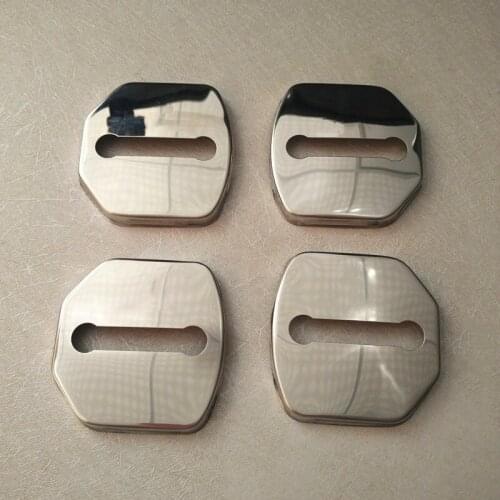 4pcs silver Stainless Car Door Lock protective Cover Antirust Decoration cap For Lincoln For Ford Volvo LINCOLN Universal