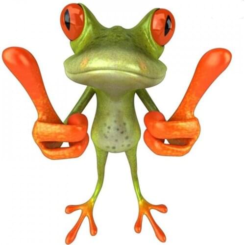 A0121# 13 cm/17 cm 3D Self-adhesive Decal Cartoon Frog Car Sticker Waterproof Auto Decors on Bumper Rear Window Laptop