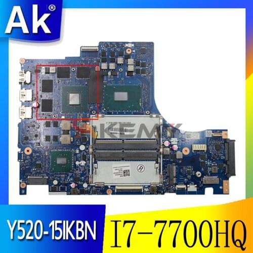 Akemy For Lenovo Y520 Y520-15IKBN Notebook Motherboard DY512 NM-B191 Motherboard CPU I7 7700HQ GPU GTX1050 100% Test