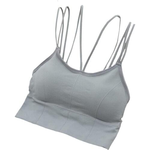 Underwear Women Bra Pad Wireless Spaghetti Straps Bra Seamless Solid Color Brassiere Underwear Womens Intimates нижнее белье