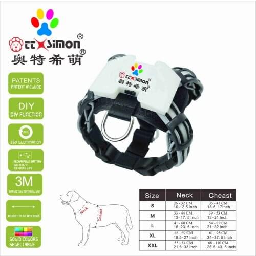 CC Simon unique products led smart dog collar Puppy Lead Pets Vest xl dog collar for large dog