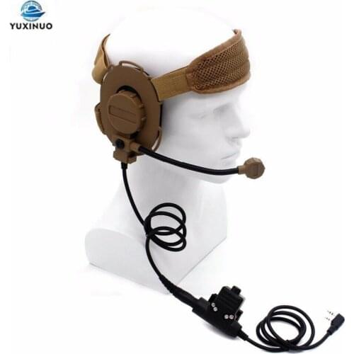 HD03 Tactical Bowman Elite II Radio Headset Earpiece + U94 Style PTT 2 Pin For Kenwood TK3107 Baofeng UV-5R UV-82 Two Way Radio