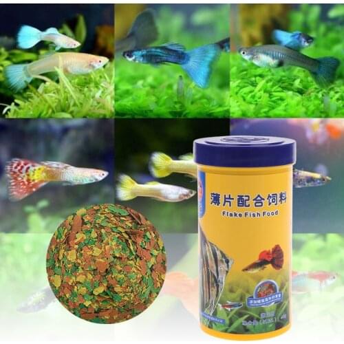 Ornamental Fish Food Goldfish Guppies Small Medium Tropical Fishes Flakes Feed