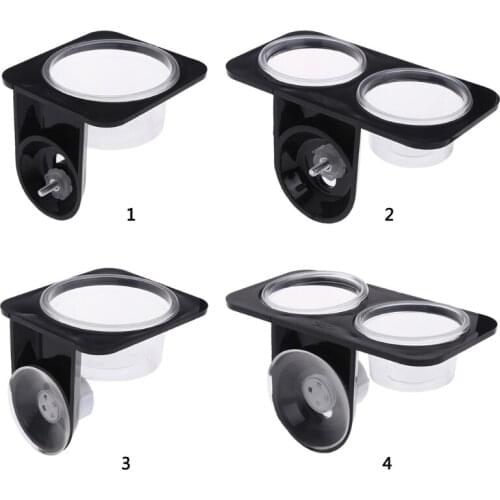 Reptile Feeder Single Double Feeding Bowl Food Water Breeding Dispenser Plastic T8WB