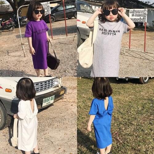 Summer Girls English Printed T-shirt Skirt Children Fashion Dress Children Skirt Childrens Wear