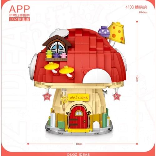 LOZ MINI Building Blocks dragon/Sunflower/The mushroom house creative assembly Anime Action Figuers Toys for kids Brinqueos