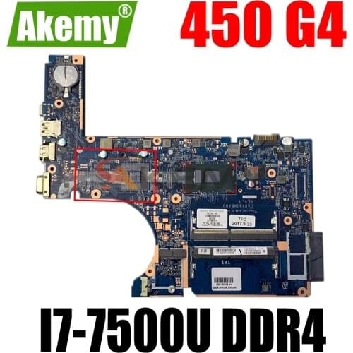 AKEMY 907712-001 907712-601 DA0X83MB6H0 laptop motherboard For ProbBook 450 G4 SR2ZV I7-7500U DDR4 Main board full tested