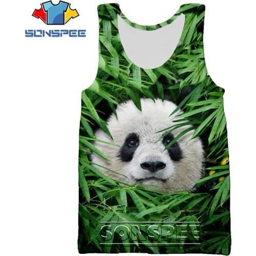SONSPEE 3D Print Animal Panda Black white Tank Top Men Women Sleeveless Summer Undershirt Vest Casual Harajuku Kawaii Style Tops