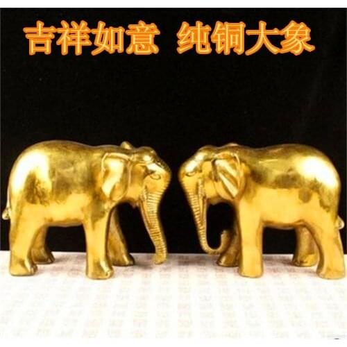 The copper elephant elephant water Zhaocai copper ornaments with copper as Home Furnishing Feng Shui wedding giftroom Art
