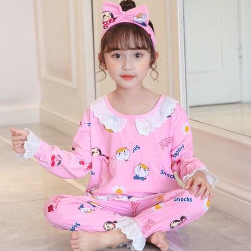 2021 Cute Summer Pajamas Fashion Homewear New Baby Girl Clothes For Girls Clothing Childrens Sets Suit For 3-10 Years Old