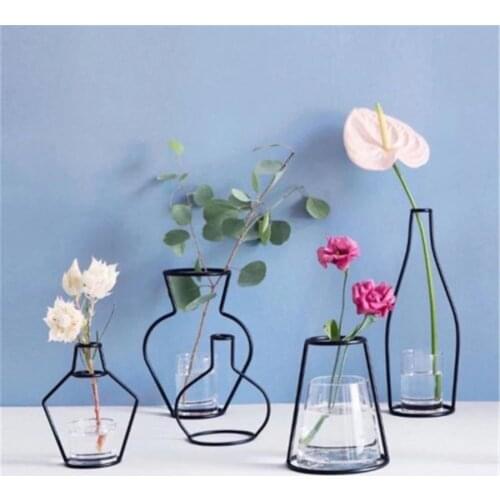 2019 Newest Hot Creative Iron Line Flower Plant Vase Stand Holder Terrarium Container Home Decor