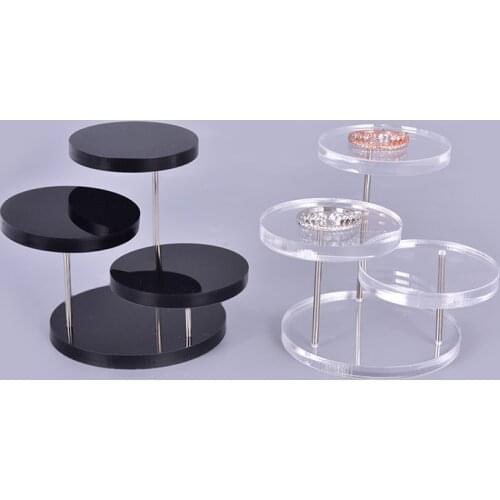 3 Layers Jewelry Organizer Jewelry Display Stand Clear Acrylic Stainless Steel Earring Bracelet Necklace Display Stand Shelf