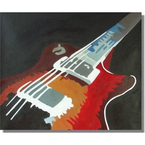 Handpainted Modern Art Oil Painting On Canvas Abstract Guitar For Living Room Decor Hang Group Of Paintings