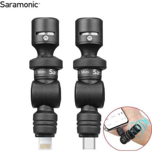 Saramonic Smart mic Di UC Mini Microphone with Lightning Type C Interface for iPhone Android Smartphone Voice Recording Vlog Mic