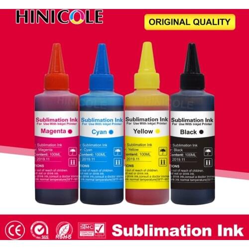 Hinicole Sublimation Ink Heat Transfer Ink Comaptible For Epson WF-7610 WF-7620 WF-7710 WF-7720 WF-7210 Inkjet Printer 4 Color