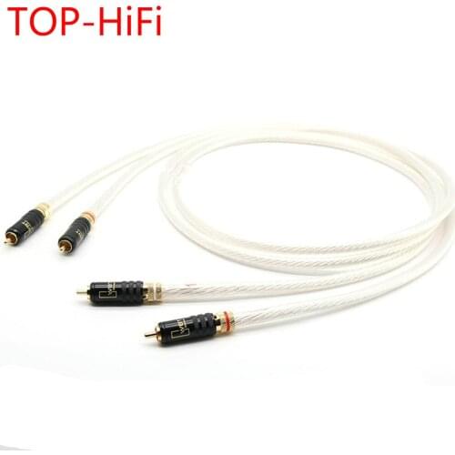 TOP-HiFi Pair RCA Cable Audio Cable 7N OCC Single Crystal Silver Plated Interconnect Cable With Gold Plated WBT-0144