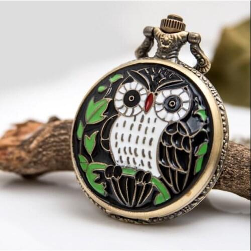 Vintage Bronze antiques Fashion quartz Modern clock mens and woman Necklace pocket watches gift