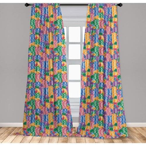 Casino Curtain Stacks of Colored Casino Chips Betting Luck Leisure Repetition Print Window Treatment Living Room Bedroom