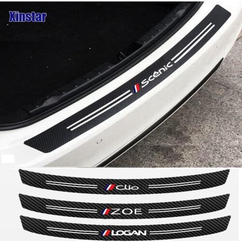 Carbon fiber car rear bumper protection sticker for Renault Dacia Clio ZOE duster Megane TWINGO Logan KADJAR scenic sandero